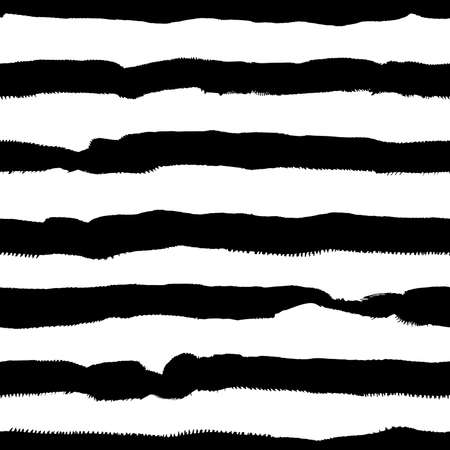 Vector monochrome hand drawn seamless pattern. Black and white abstract pattern painted with ink....