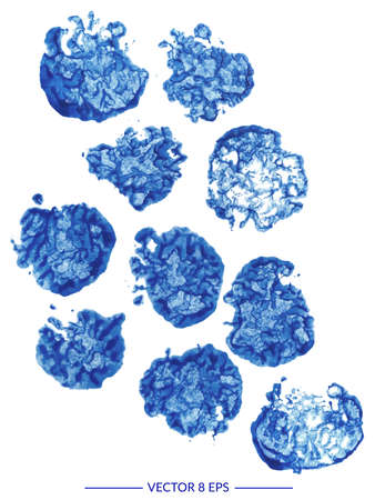 Vector watercolor blots isolated on white background.のイラスト素材