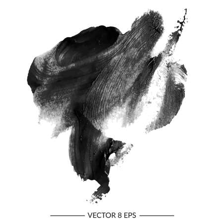 Black vector blot isolated on white background.のイラスト素材
