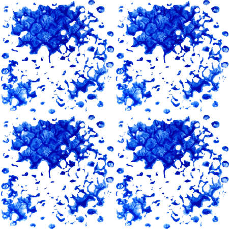 Hand drawn vector seamless pattern. Watercolor indigo pattern for design, textile, wallpaper, decoration, wrapping paper and other.のイラスト素材