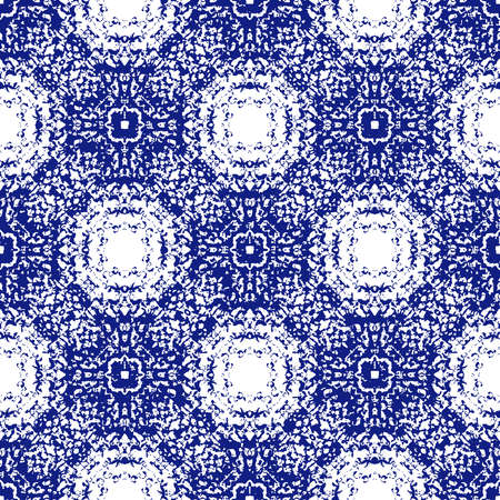 Hand drawn vector seamless pattern. Watercolor indigo pattern for design, textile, wallpaper, decoration, wrapping paper and other.のイラスト素材