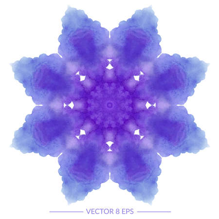 Vector hand drawn watercolor mandala pattern. Beautiful gentle geometric colorful watercolor mandala for invitations, postcards, business cards and others.のイラスト素材