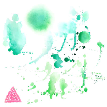 Vector watercolor blot. Hand drawn blot on white background for your design. Save the Date, postcard, banner, logo.のイラスト素材