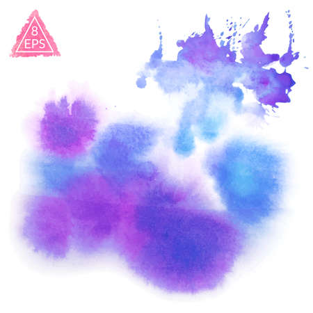 Vector watercolor blot. Hand drawn blot on white background for your design. Save the Date, postcard, banner, logo.のイラスト素材