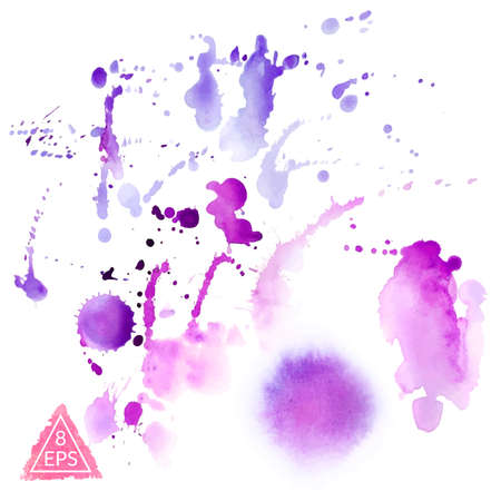 Vector watercolor blot. Hand drawn blot on white background for your design. Save the Date, postcard, banner, logo.のイラスト素材