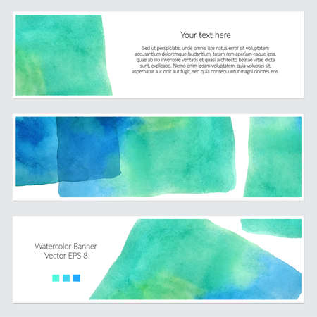 Vector. Set of colorful watercolor backgrounds for your design.のイラスト素材