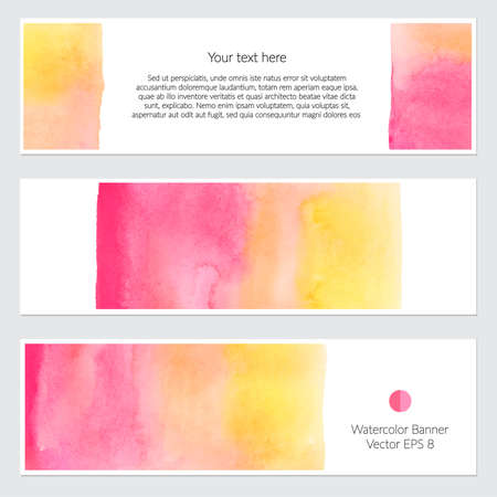 Vector. Set of colorful watercolor backgrounds for your design.のイラスト素材