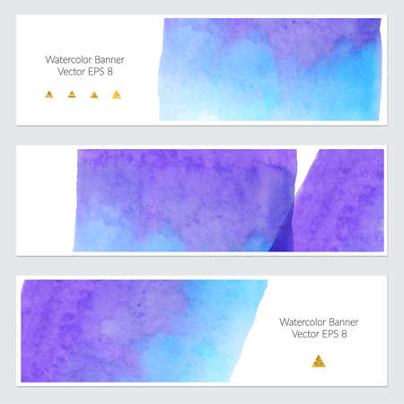 Vector. Set of colorful watercolor backgrounds for your design.のイラスト素材