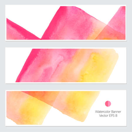 Vector. Set of colorful watercolor backgrounds for your design.のイラスト素材
