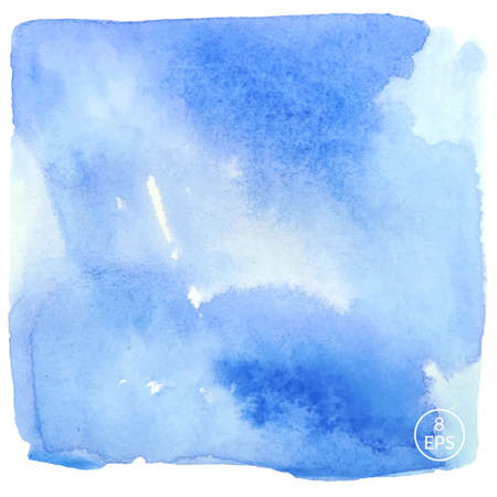 Vector watercolor hand drawn square isolated on white backdrop. Colorful gradient handmade big square for texture, postcard, design, logo, label and other.のイラスト素材