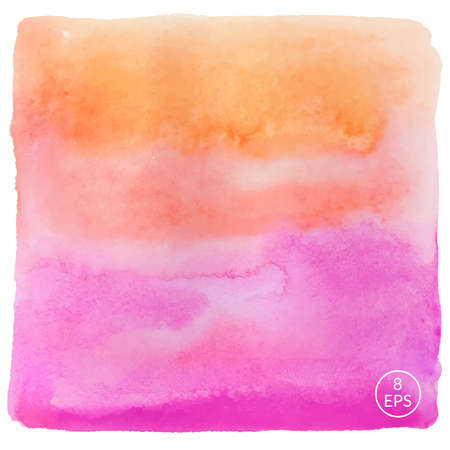 Vector watercolor hand drawn square isolated on white backdrop. Colorful gradient handmade big square for texture, postcard, design, logo, label and other.のイラスト素材