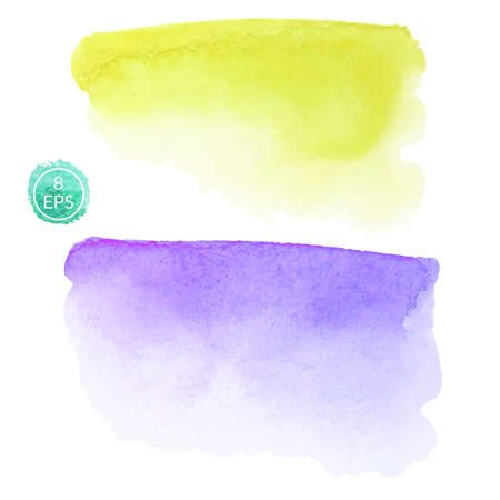 Vector. Set of hand drawn gentle gradient watercolor shapes. Watercolor shapes for your design.のイラスト素材