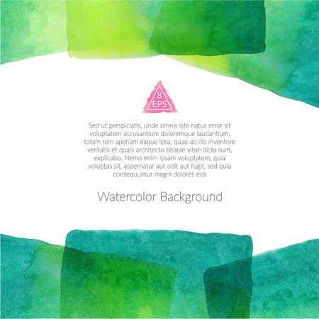 Vector. Background with hand drawn watercolor elements. Handmade watercolor rectangle with multiply effect isolated on white background. Ready to print big background.のイラスト素材