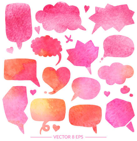 Vector set of balloons for inscriptions, pop arts, comics, cartoons. Vector set with watercolor effect for your design.のイラスト素材