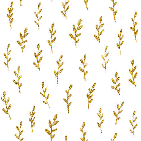 Vector. Seamless pattern with gold glitter element. Seamless pattern with cute elements for your design, textile, fabric, banner, card.のイラスト素材