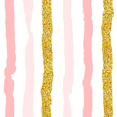 Seamless vector pattern with gold glitter. Beautiful geometric seamless pattern with gold glitter for textile and decoration.のイラスト素材