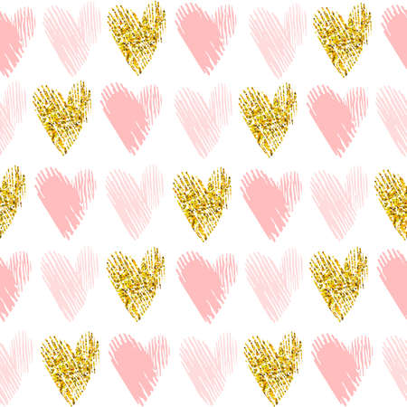 Seamless vector pattern with gold glitter. Beautiful geometric seamless pattern with gold glitter...