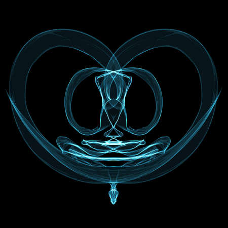 Beautiful symmetry figure. Hand drawn linear abstract pattern for banners, logo, postcards, wallpapers etc.の写真素材