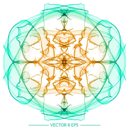 Beautiful symmetry vector figure. Hand drawn linear abstract pattern for banners, logo, postcards, wallpapers etc.のイラスト素材