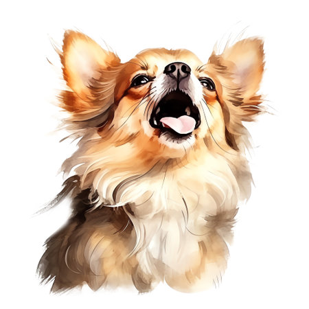 Hand Painted Chihuahua Dog Watercolorの素材