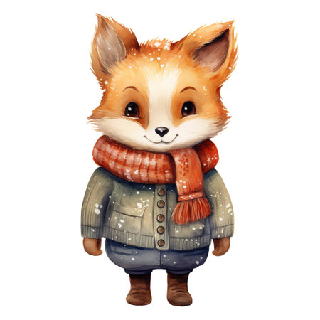 cute fox wearing a sweaterの素材