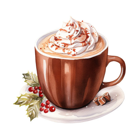 cup of hot chocolate with whipped creamの素材