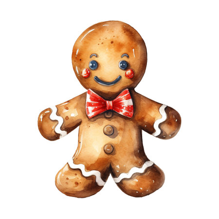 watercolor painting of a ginger man with a bow tieの素材