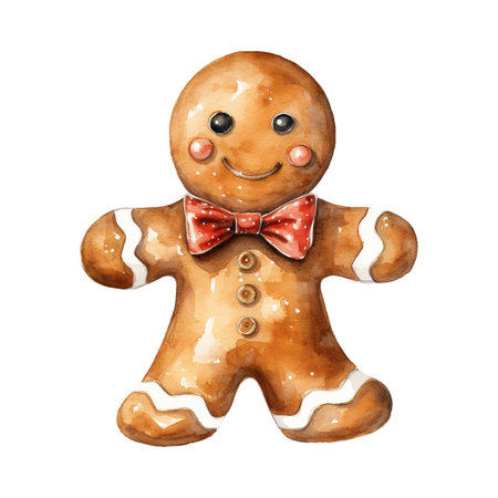 watercolor painting of a ginger man with a bow tie. AI generated imageの素材