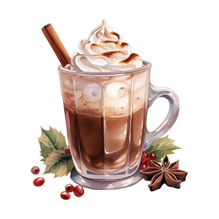 cup of hot chocolate. AI generated imageの素材