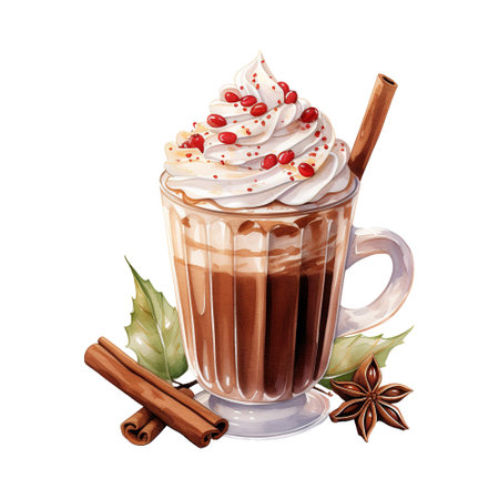 cup of hot chocolate. AI generated imageの素材
