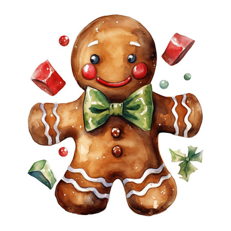 watercolor painting of a ginger man with a bow tie. AI generated imageの素材