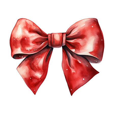 elegant red bow for winter decor. AI generated imageの素材