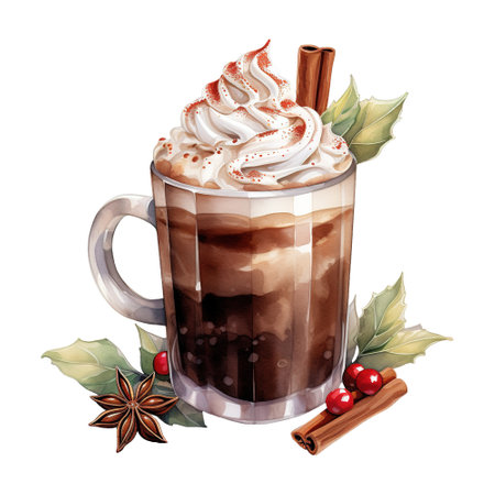 cup of hot chocolate. AI generated imageの素材