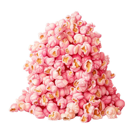 Pile of popcorn with pink popcorn. AI generated imageの素材