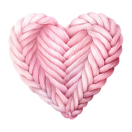 Pink Heart Shaped Yarn. AI Generated Imageの素材