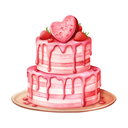 Cake with a Heart. AI Generated Imageの素材