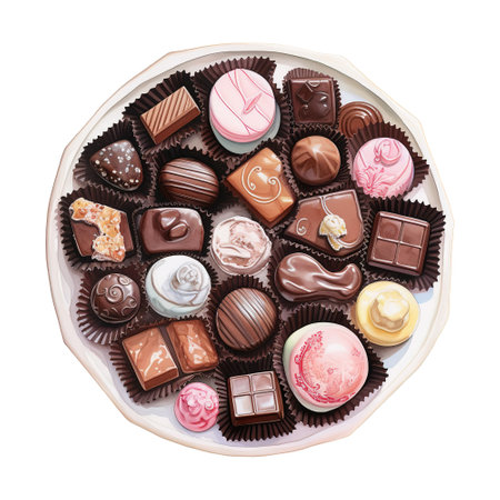 Chocolates on a Plate. AI Generated Imageの素材