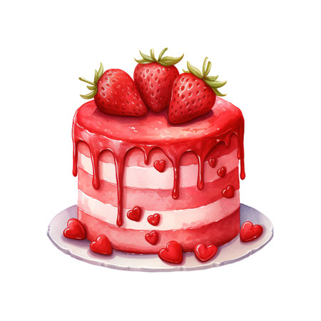 Piece of Cake with a Heart. AI Generated Imageの素材