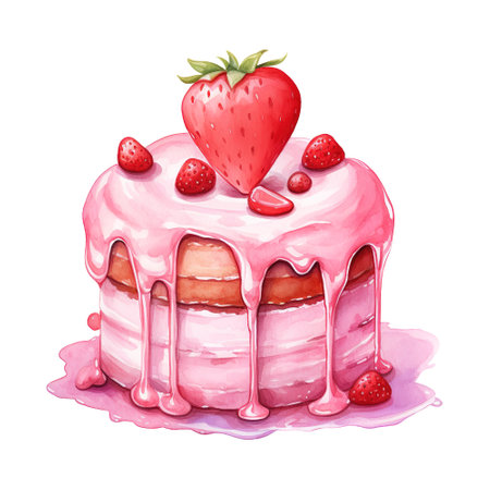 Piece of Cake with a Heart. AI Generated Imageの素材