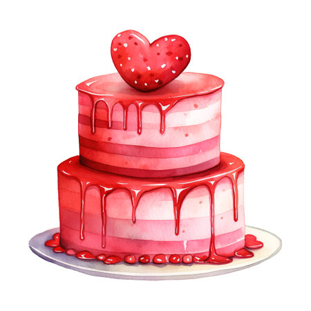 Cake with a Heart. AI Generated Imageの素材