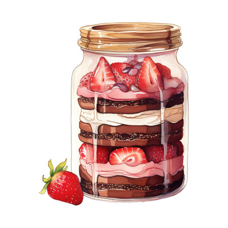 Dessert in a Jar. AI Generated Imageの素材