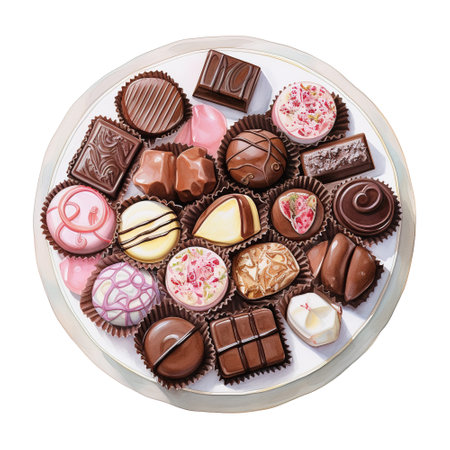 Chocolates on a Plate. AI Generated Imageの素材