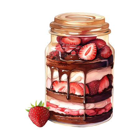 Dessert in a Jar. AI Generated Imageの素材