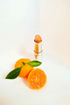 orange and lipstickの写真素材