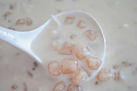 Taro balls in coconut creamの写真素材