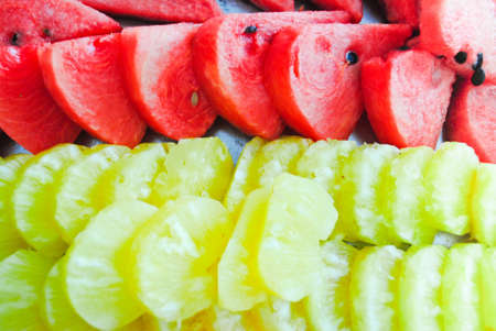 pineapple and watermelonの写真素材