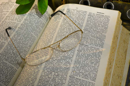  book and glassesの写真素材