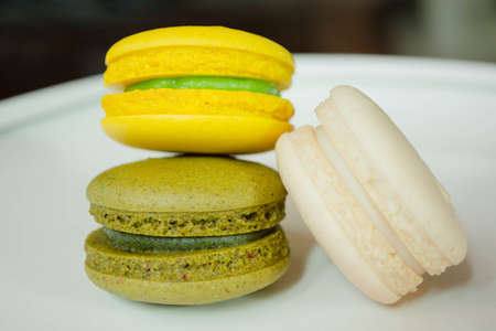 macaron on white plate