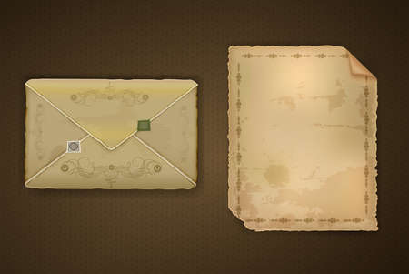 Vintage romantic letter paperのイラスト素材