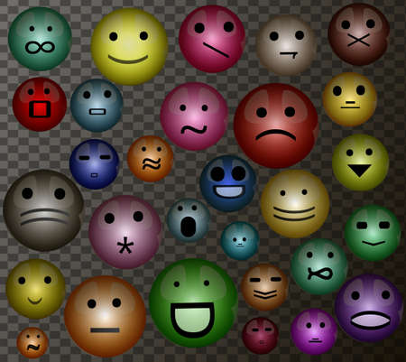 set of face expressions, Vector illustration.のイラスト素材